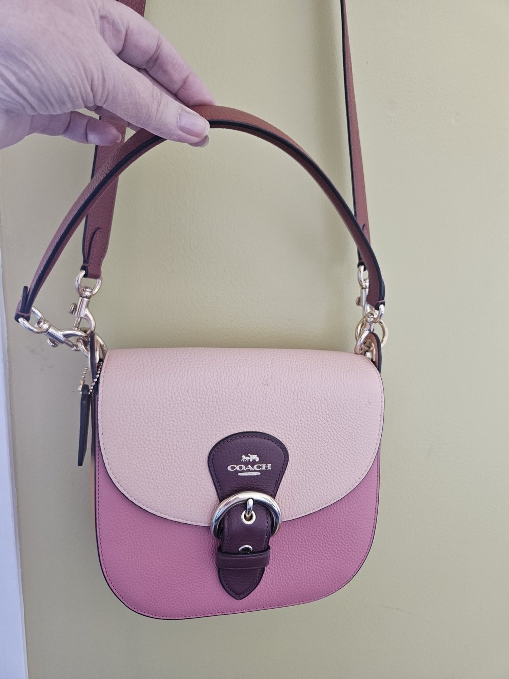 Coach Kleo Colorblock Shoulder Bag 23 In Pinl